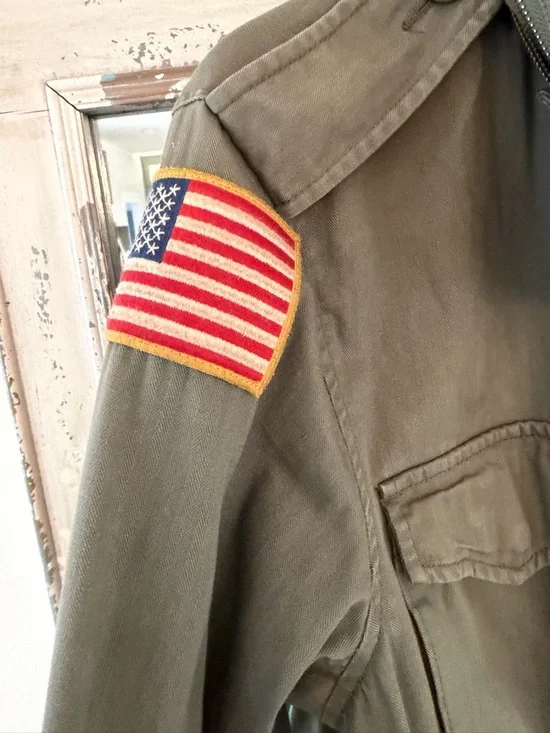 Ralph Lauren S Olive Green Military-Style Jacket with R.L. Patch - Picture 5 of 8